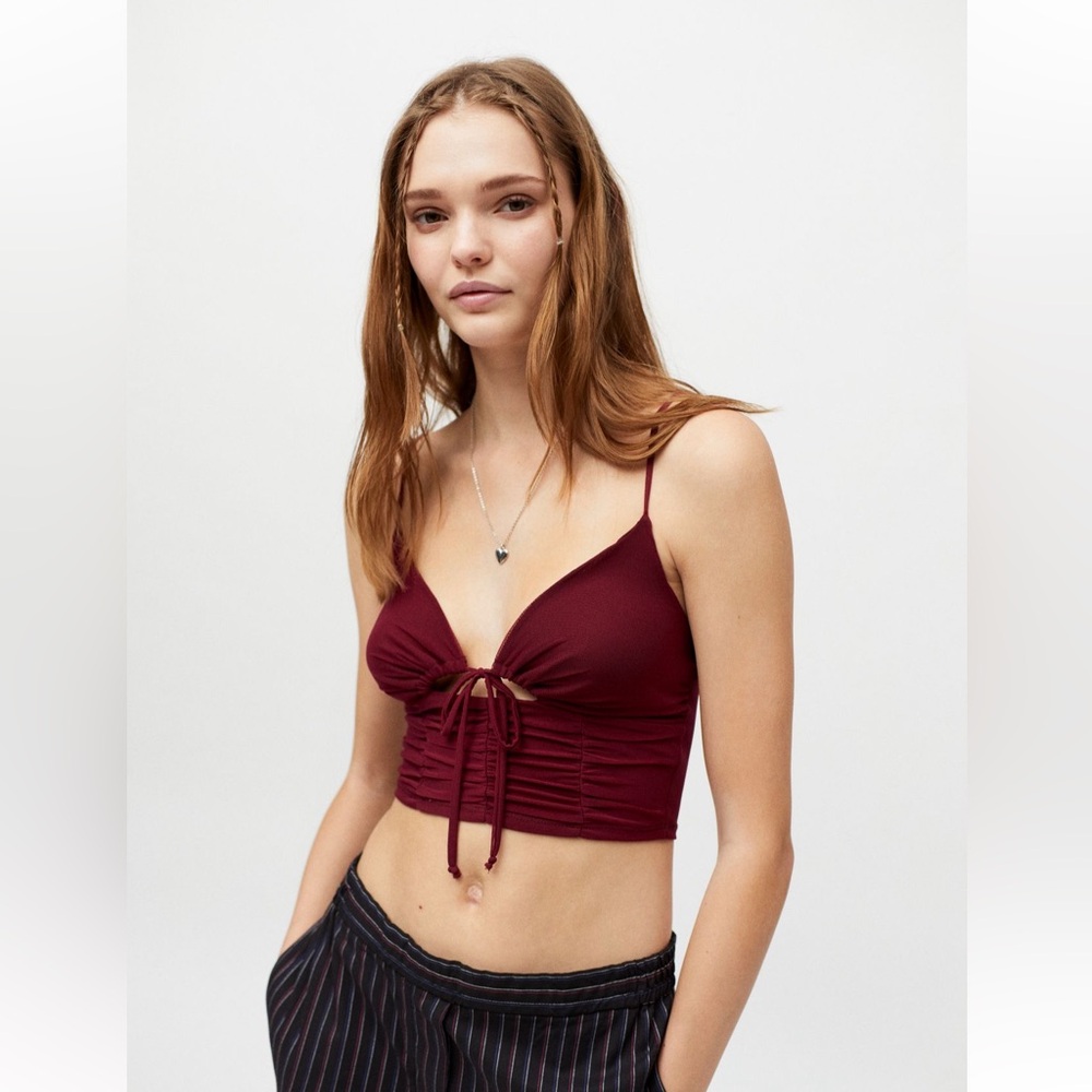 Urban Outfitters My Sweetheart Mesh Tie-Front Cami | Size S